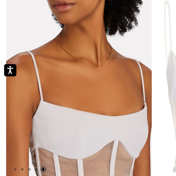 ROZIE CORSETS Tulle-Trimmed Crepe Corset Top - Picture 4 of 7